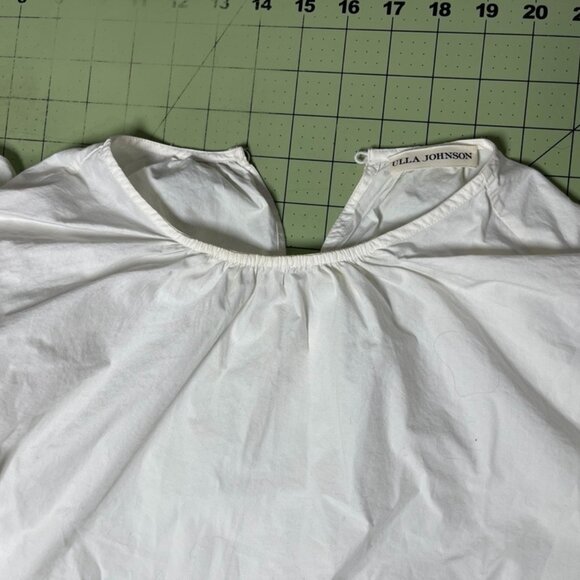 ULLA JOHNSON Women’s Tulia Ruffle Sleeve Blouse White Size 4 $275 EUC - Picture 4 of 7